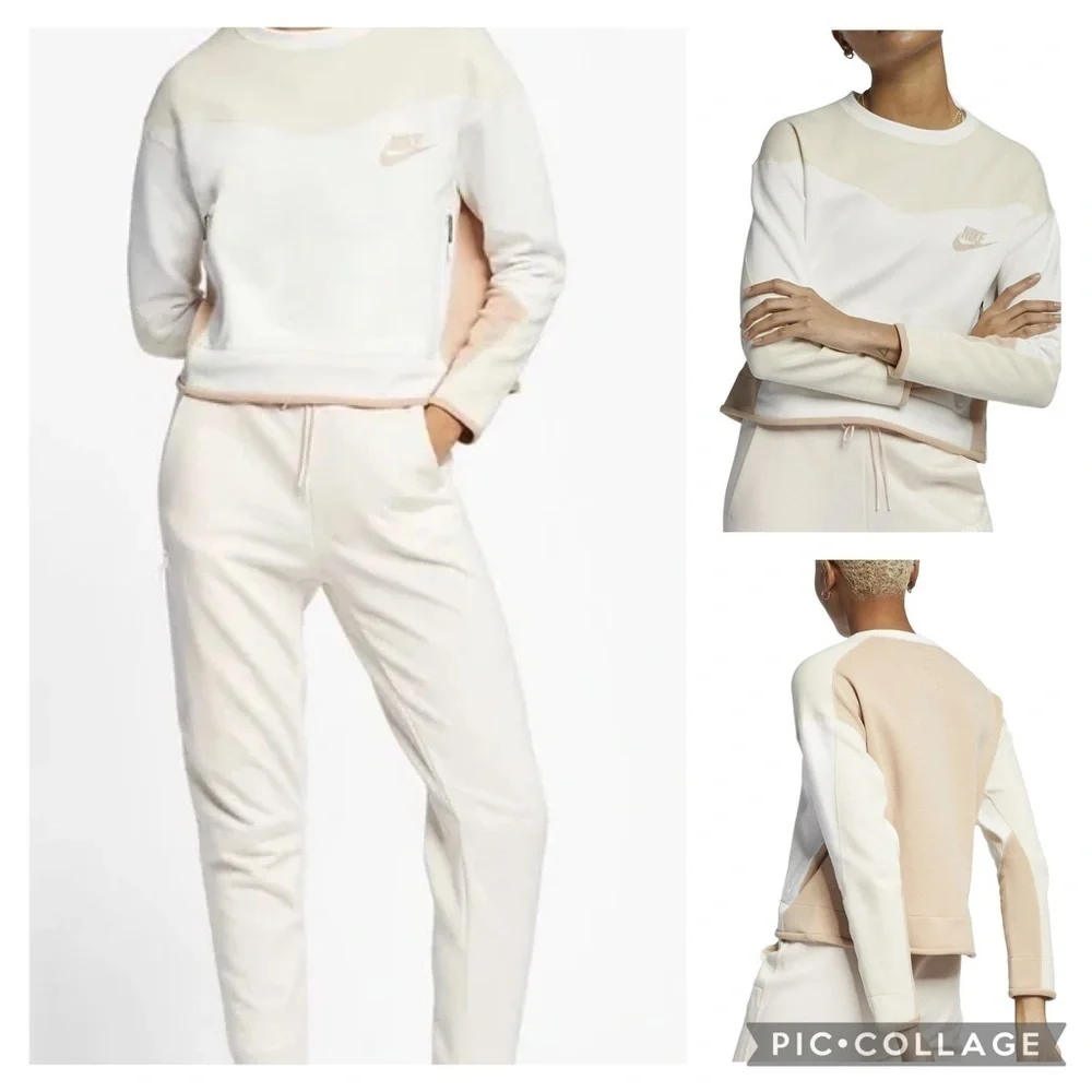 Nike Sportswear Tech Fleece Crewneck Cropped Sweatshirt Women’s size large